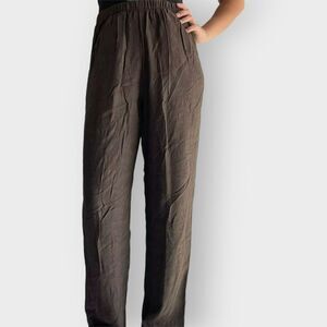 CP Shades Pants Embroidered Straight Leg Brown Pockets Casual Lagen Size Small L